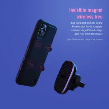 Za iPhone 11 Primeru Nillkin Čarobno Avto Brezžično Polnjenje primeru Za iPhone 11 Pro Max Nevidnega Magneta PU Usnja, Hrbtni Pokrovček