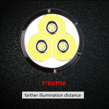 3*XHP50 najbolj močna LED Svetilka Nepremočljiva XHP70.2 Linterna LED Svetilko Uporabo 18650, ali 26650 Rechargerable Baterije Najboljši Kamp