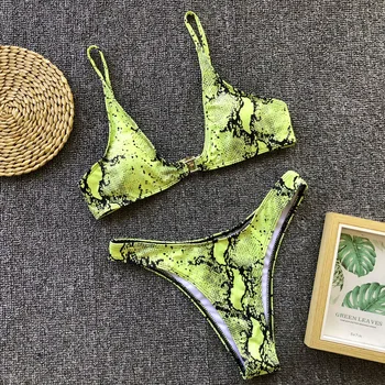 Novo Kača Bikini 2019 Kopalke Ženske Seksi Dveh kosov Bikini Komplet Brazilski Bather Kopalke Ženske kopalke Poletje Plavati obrabe