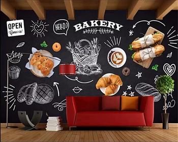 Beibehang Ozadje po meri, velika high-end tablo ročno poslikano pekarna trgovina pekarna slaščičarna ozadju de Papel parede