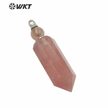 WT-P1584 Debelo ženske zlato electroplated duha quartz strawbery ctrine kamen obesek vroče novih roza stekleničke parfuma obesek