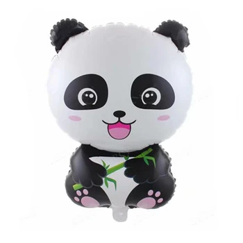 5 Kos/set Cartoon Živali Panda Aluminijeva Folija Baloni China National Treasure Srečen Rojstni dan Poroke Božični Okraski