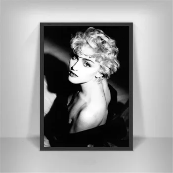 Natisne Home Decor Črno in Belo Platno Slikarstvo Madonna Wall Art Pevka Moderne Slike Igralka Modularni Plakat Za dnevno Sobo