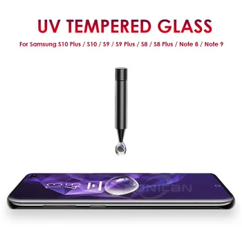 RONICAN S10 Plus Zaslon Patron s čitalcem prstnih odkleni za Samsung Galaxy S10 UV Stekla film polno kritje Na S10e kaljeno steklo