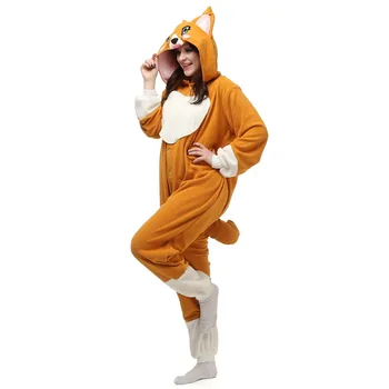 Nove Živali Odraslih Srčkan Corgi Pes Pižamo Stopala Kigurumi Onesies Cosplay Kostume Za Prodajo Unisex Sleepwear Božično Darilo