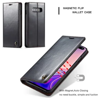 Usnje Primeru Telefon za Samsung Galaxy S10 Magnetni Flip Denarnice Primeru Pokrovček za Galaxy S10 S20 Plus Opomba 9 Opomba 10 S9 Coque Capa