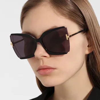 Blagovne znamke Oblikovalec T sončna Očala 2020 Novo Prevelik Kvadratnih Ženske sončna Očala Ženski Velik Okvir Pisane Odtenke fpr ženske Oculos