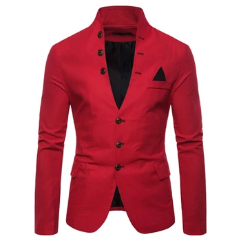 2020 novih moških obleko Blazer moda casual moški suknjič spomladi in jeseni mens jopiči in coats rdeča, modra, kaki moški plašč