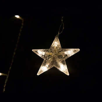 12 Zvezd LED Zavese Niz Luči Božič Pravljica Luči Garland Prostem Dom Za Poroko/Stranka/Zavese/Vrtni Okras