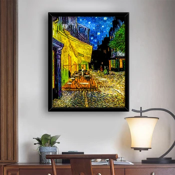 Cafe Sodobne Impresionizma Slavnega Umetnika, Vincent Van Gogh Art Tisk Plakat Platno Oljna slika, Restavracija Doma Dekor картины