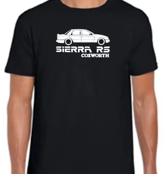 Nova Moda za Moške Kratek Sleeve Classic Sierra RS Cosworth Retro Silhueta Avtomobila Majica Vseh Velikosti Sedanje majica s kratkimi rokavi