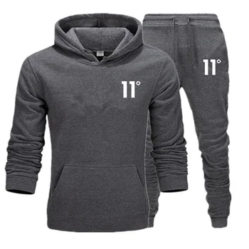 Nova blagovna znamka šport za moške priložnostne hoodie šport jeseni in pozimi dva kosa plus žamet majica + hlače šport bo ustrezala 3XL