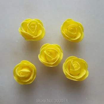 Prodaja 50pcs/ paket, 2,5 cm PE Pene Rose Artifcial Pene Mini Cvetje Glave Za svate Dekor Blue Rose Venec Cvet Obrti