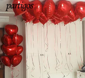 18 inch 100 kozarcev Rdečega srca napihljivi Baloni ljubezen folija Balon poroka, Valentinovo Poroka Okraski helij balon globos