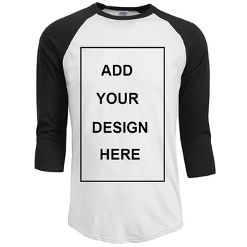 Po meri Majica s kratkimi rokavi Moški Design O-Vratu T-shirt za Moške Priložnostne Bombaž 3/4 Rokavi Tshirt Vroče Prodaje Raglan Jersey Majica Moški
