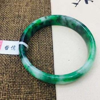 Naravni Burmanski Smaragdno Jade Elegantno 52-62m Temno Zelena Bicolor Zapestnica Princesa Jade Zapestnico Pošlji Državi Certifikat
