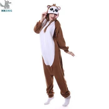 HKSNG Unisex Živali Odraslih Opica Papio Onesie Kigurumi Pižamo Runo Risanka Halloween Družini Stranka Halloween Obleko