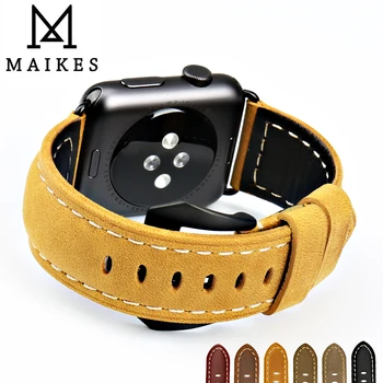 MAIKES Pravega Usnja Watchband Za Apple Watch Trak 42mm 38 mm iWatch & Apple Watch Band 44 40mmSeries 1 / 2 / 3 / 4