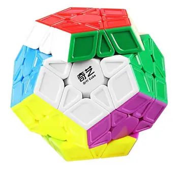 Qiyi Qiheng S Megaminx Kocka Sculpted Stickerless Dodecahedron Speed Magic Puzzle Tekmovanje Twist Paket Z Barvo Polje 1pcs Varno ABS