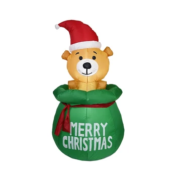 NOVO-5 Ft Božič hladnozračni baloni Božič Medved z LED Luči Božič Prostem Dvorišče Dekoracijo