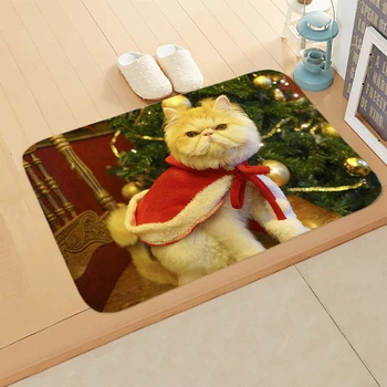 3D Božični Preproga Kawaii Cat Natisnjeni Preprogo, Anti-slip Talna Obloga na Prostem Odeje Kuhinja vhodna Vrata Preproge Božič Tapete Par Sala