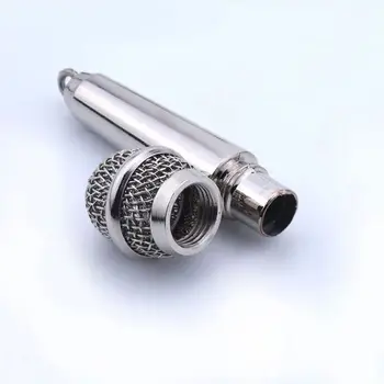 Srebro Mikrofon Pevka Rapper Ljubitelj Glasbe Obesek Keychain Glasbe Nakit Darila U2JF