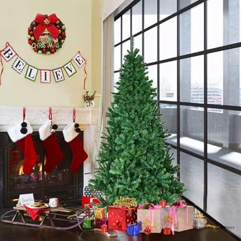 1,5 M Umetno Božično Drevo Zeleno Miniaturni Drevo Plastike, Božični Okraski Imetnik, ki je Osnova za Božič Doma Stranka Dekor Nova