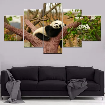 Modularna Slike HD Natisne Platno Slikarstvo Otroci Soba 5 Kosov Ustvarjalni Dom Dekor Panda Živali Wall Art Za Darilo Umetnine Plakat