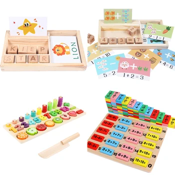 Montessori Igrače Otroška Igra Črkovanje Matematike Učenje Izobraževalni Lesene Igrače Za Otroke, Izobraževanje Pomoči Montessoris Otroci Igrače