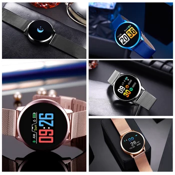 Q8 Pametno Gledati OLED Barvni Zaslon Bluetooth Nepremočljiva Nosljivi Smartwatch Moški Ženske Modni Fitnes Tracker Srčnega utripa