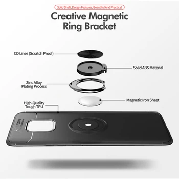 Magnetna Avto Nosilec Primeru Za Huawei Mate20 Pro Silikonski Kovinski Obroč Magnet Za Kritje Mate 20 Pro Zadnji Pokrovček Case Mate 20Pro