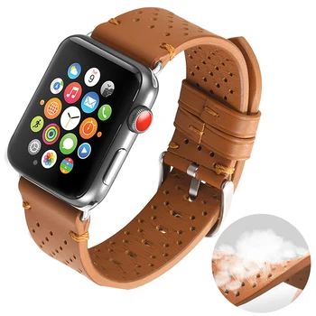 Pravega Usnja Watchbands Pasu za Apple Gledati Serije 5 4 44 Ženske Moški Cowhide Watch Pasu Trak iWatch 3 2 1 42mm Dodatki