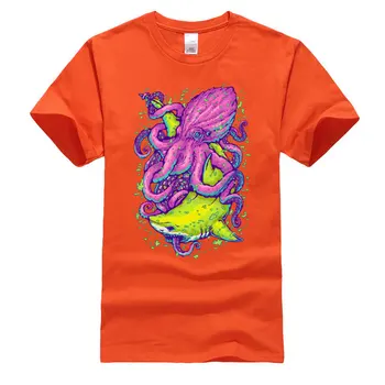 Meri T Srajce Crewneck Ocean Pošast Cthulhu, T-Majice Lovecraft Hobotnica Bombaža Moške Vrhovi T Shirt Debelo Po Meri