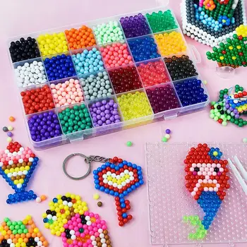 36 color diy vode magic biseri urok bean vode lepljive kapljice hama kroglice ročno izdelan 3D perler kroglice puzzle izobraževalne igrače