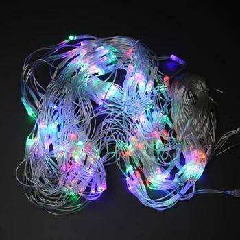 Božič Garland led linearno, 200 L, multi-barvne, pregleden žice, 13 m