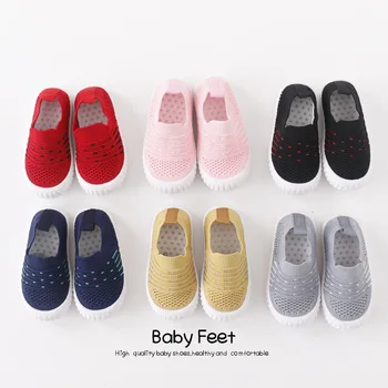 Baby čevlji za poletje Fantje in dekleta votel, ki plujejo pod tkane čevlji