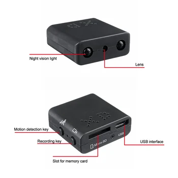 Mini Fotoaparat 1080P XD IR-CUT Najmanjši HD Kamere Ir Nočno opazovanje Mikro Cam Zaznavanje Gibanja DV DVR Varnostne Kamere