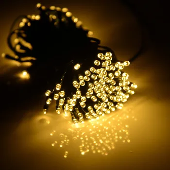 LED Strune Solar Powered Vrt Svetlobe 12M 100Leds Cvet, Okrasne Trate , Teras, Božična Drevesa, Poroke