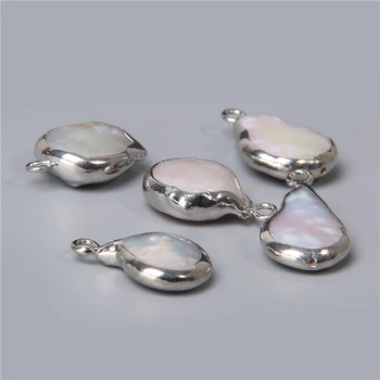 Debelo 3pcs Naravnih Sladkovodnih Pearl Obesek srebrne barve naravni biser čar za nakit, izdelava uhan zapestnica Dodatki