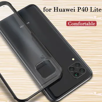 Telefon Primeru za Huawei Nova 7i Primeru Zajema Mehko TPU Silikon Okvir Prosojno PC Mat Nazaj Primeru za Huawei P40 Pro Lite Nova 7i