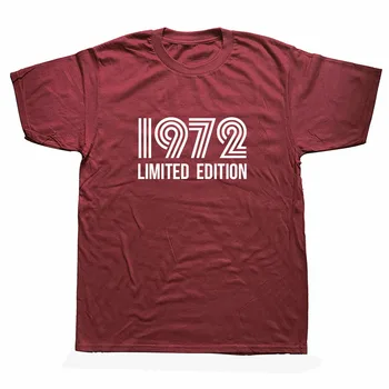 Smešno Priložnostne 1972 Limited Edition Graphic T-Shirt Mens Kratki Rokavi Hip Hop Natisnjeni T Srajce Prevelik Ulične Vrh Tees
