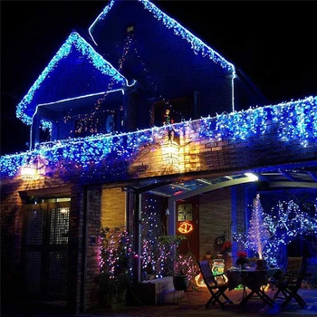 Božič Garland LED Zavese Ledenica Niz Luči EU Plug Droop za 0,4-0,6 m Vrtna Ulica Center Kapi Zunanji Dekorativni nočna Lučka