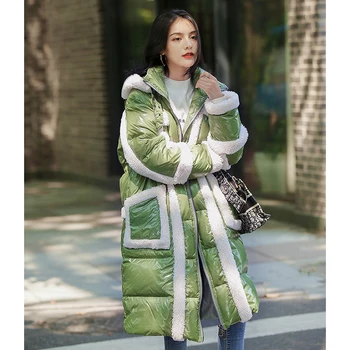 Dol pozimi novo 2020 suknjič korejski moda hooded bela raca navzdol svetlo puhovka ženske dolge debele topel plašč