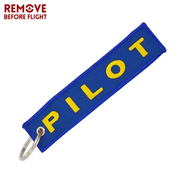 Pilotni Keychain Key Ring Modra Vezenje obeskov Odstranite Pred Letom OEM Ključni Fob Oznako Oznaka za Letalstvo Darilo Nakit Keyrings