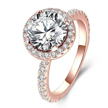 Srebro 925 Nakit Krog Diamantni Prstan za Ženske Klasičnih Osmih 2 Karat Diamantni Prstan srebro 925 nakit čisto Gemstone Bizuteria