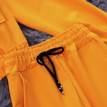 2020 Pomlad Nov slog camisole hooded dvojni Žep Plašč Harlan hlače tri-kos obleko ženski