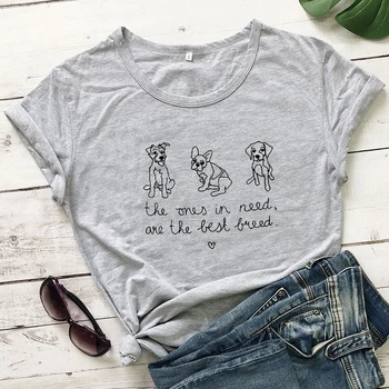 Tiste, ki Potrebujejo pomoč, So Najboljša Pasma T-shirt Smešno Reševanje Mama Darilo Tshirt Lepe Ženske Grafični Ljubitelj Živali Vrhovi Tees Dropshipping