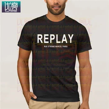 REPLAY pesem - RUE ETIENNE MARCEL PARIZU T-SHIRT Obleko Priljubljena T-Shirt Crewneck Bombaž Tees Vrhovi Poletje Tees Bombaža T-Shirt