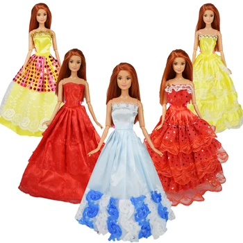 Novo Naključno 5 Kos Lutka Poročno Obleko Plemenito Lepa Princesa Obleko Različnih Stilov Večerno Obleko za 12 Inch Lutka Dodatki