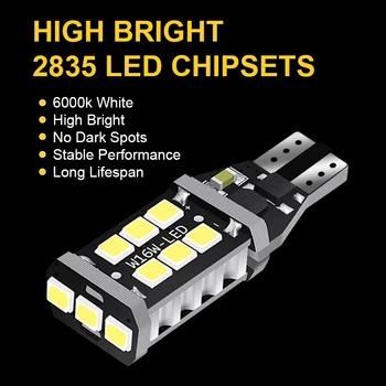 2x T15 LED Žarnice, brez Napak LED Backup Light W16W LED Žarnice za Avto povratne lučka Za Chevrolet Cruze Malibu Epica CAPTIVA Enakonočje